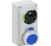Розетка PCE настенная 16а/220v/1p+n+e/ip67, с выключателем и блокировкой 61132-6