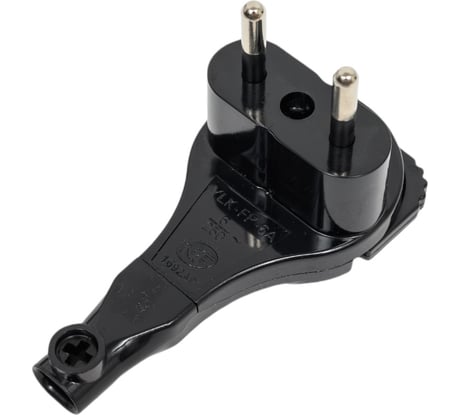 Угловая вилка Electraline плоская, 6А, черная 55055