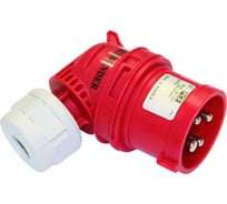 Встраиваемая наклонная розетка PCE 16а/380v/3p+e/ip44, фланец 70x85 414-6