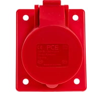 Встраиваемая наклонная розетка PCE 16а/380v/3p+e/ip44, фланец 70x85 414-6