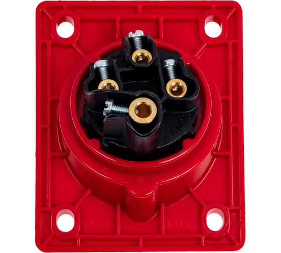 Встраиваемая наклонная розетка PCE 16а/380v/3p+e/ip44, фланец 70x85 414-6