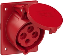 Встраиваемая наклонная розетка PCE 32а/380v/3p+e/ip44, фланец 80x97 424-6