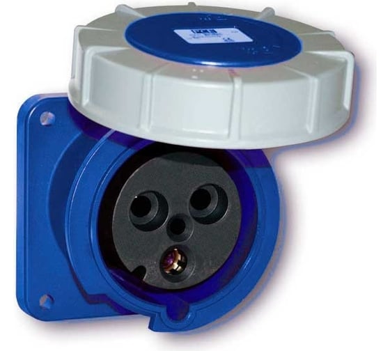 Встраиваемая розетка PCE 125а/230v/1p+n+e/ip67, фланец 120x120 343-6