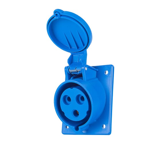 Встраиваемая наклонная розетка PCE 32a/230v/1p+n+e/ip44, фланец 80x97 423-6 1