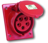 Встраиваемая наклонная розетка PCE 16а/400v/3p+n+e/ip44, фланец 80x97 415-6