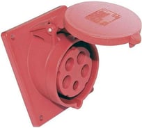 Встраиваемая наклонная розетка PCE 32а/380v/3p+n+e/ip44, фланец 80x97 425-6