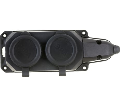 Каучуковая колодка ЭРА K-2e-B-IP44 с заземлением 2гнезда 16A IP44 черная Б0044544