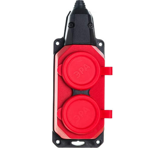 Каучуковая колодка ЭРА K2eREDIP44 с заземлением 2гнезда 16A IP44 красная Б0044551