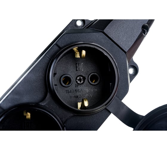 Каучуковая колодка ЭРА K-4e-B-IP44 с заземлением 4гнезда 16A IP44 черная Б0044546