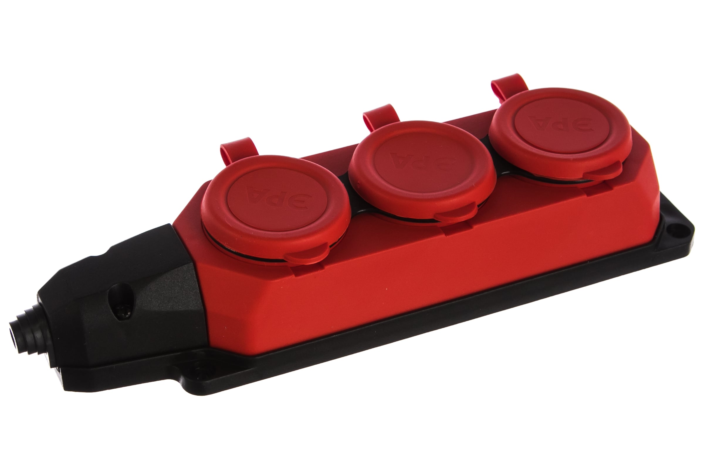 КаучуковаяколодкаЭРАK-3e-RED-IP44сзаземлением3гнезда16AIP44краснаяБ0044552