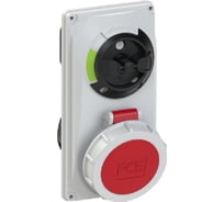 Встраиваемая розетка PCE 16а/380v/3p+e/ip67, с выключателем и блокировкой 60142-6