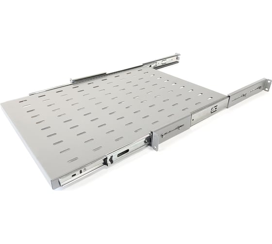 Выдвижная полка Hyperline TSS3-450-RAL7035 c 19'' креплением, глубина 450 мм, нагрузка до 20 кг, для шкафов TTB глубиной 600-1200мм, цвет серый (RAL 7035) 451907 1
