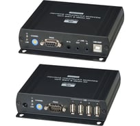 HDMI KVM удлинитель (комплект приёмник + передатчик) SC&T HKM01-4K по Ethernet до 140 м (CAT5e), до 150 м (CAT6) для передачи HDMI (1.4, до 4K(30Гц), USB, аудио, RS232 и сигнал ИК управления sct1177