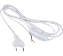 Шнур с плоской вилкой и проходным выключателем Smartbuy 1,7 метра белый ШВВП 2х0,75 SBE-06-P05-w