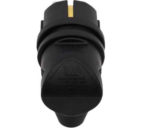 Каучуковая вилка ЭРА V9BIP44 с/з, 90 градусов 16A, IP44, черная Б0044542