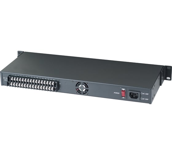 Блок питания на 16 каналов SC&T PR1616-12R, Uвх= АС 120/230 В, Uвых= DC 12 В, 1.0 A на канал (суммарный ток нагрузки 16 А) sct0656