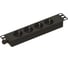 Блок розеток Hyperline SHE10-4SH-CB для 10" шкафов, горизонтальный, 4 розетки Schuko, без кабеля питания, клеммная колодка 16A, 250В, 254x44.4x44.4мм (ДхШхВ), корпус алюминий, черный 493029 1