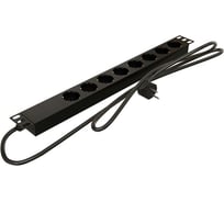 Блок розеток Hyperline She19-8sh-16-2.0eu 19", 8 розеток schuko, 16a, кабель питания 2,0 метра (3x1,5мм2) с вилкой schuko 529007