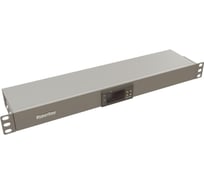 Микропроцессорная контрольная панель Hyperline TMP-230V/2w-RAL7035 1U, для всех шкафов 19'', подключение до двух устройств, датчик температуры, кабель питания, цвет серый (RAL 7035) 517048