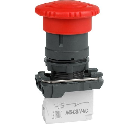 Кнопка аварийного останова КЭАЗ OptiSignal D22 C5-ESTR-01 пластик, 1НЗ, возврат поворотом XB5AS8442 332192