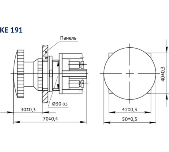 Кнопочный выключатель КЭАЗ КЕ 191 У2 исп.2 красный 222896