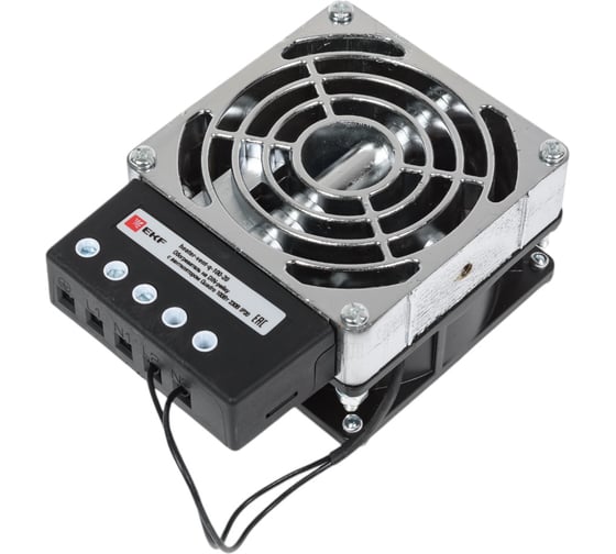 Обогреватель EKF на DIN-рейку, с вентилятором, 100Вт, 230В, IP20, Quadro, PROxima heater-vent-q-100-20