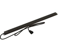 Вертикальный блок розеток Hyperline SHE-20IEC-4BIEC-2.5AIEC 20 розеток IEC320 C13, 4 розетки IEC320 C19, кабель питания 2.5м (3x1.5мм2) с вилкой IEC320 C20 16A, 250В, корпус алюминий, черный 483395