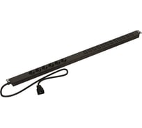Вертикальный блок розеток Hyperline SHE-6SH-12IEC-2.5AIEC 6 розеток Schuko, 12 розеток IEC320 C13, кабель питания 2.5м (3x1.5 мм2) с вилкой IEC320 C20 16А, 250В, корпус алюминий, черный 488076