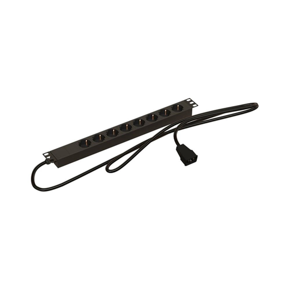 Горизонтальный блок розеток Hyperline SHE19-8SH-2.5IEC для 19" шкафов ...