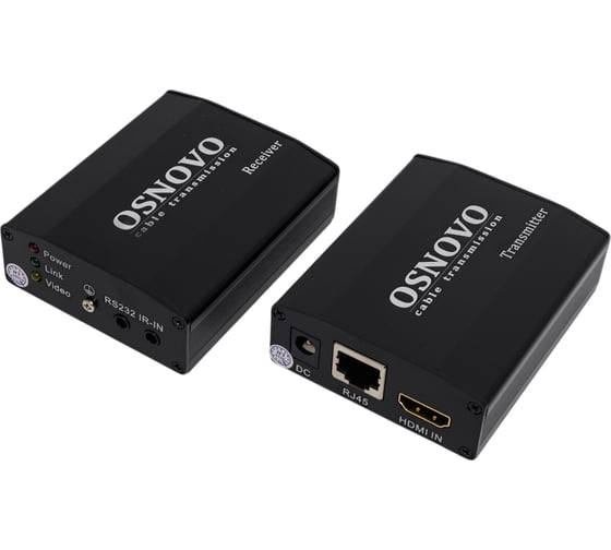 Комплект для передачи HDMI OSNOVO TA-HiP+RA-HiP ИК управления и питания по кабелю витой пары (HDBaseT). sct1466 1