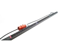 Блок розеток Hyperline She-36iec-6biec-3x16-3pvr, вертикальный, 36 розеток iec320 c13, 6 розеток iec320 c19, кабель питания 3м (5x4.0мм2) с вилкой iec 60309 16а (3p+n+e), 380в, корпус алюминий, черный 525054