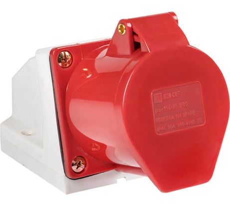 Розетка стационарная наружная EKF 114 3Р+РЕ 16А 380В IP44 ps-114-16-380