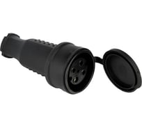 Переносная розетка с защитной крышкой EKF 380В, 3P+PE, 32A, IP44, каучуковая RPS-022-32-380-44