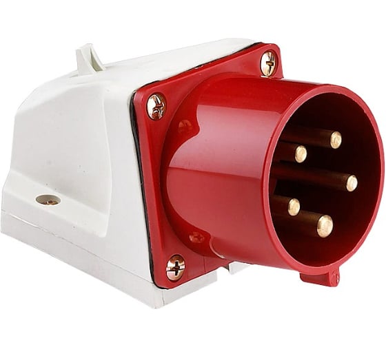 Стационарная вилка EKF PROxima 525, 3Р+РЕ+N, 32А, 380В, IP44 ps-525-32-380 1