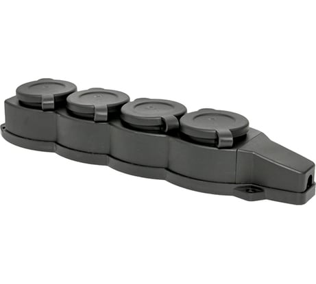 Четырехместная каучуковая розетка с защитными крышками EKF 230В 2P+PE 16A IP44 RPS-020-16-230-44