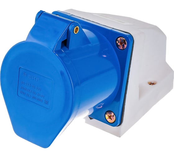 Стационарная наружная розетка EKF PROxima 123, 2Р+РЕ, 32А, 220В, IP44 ps-123-32-220