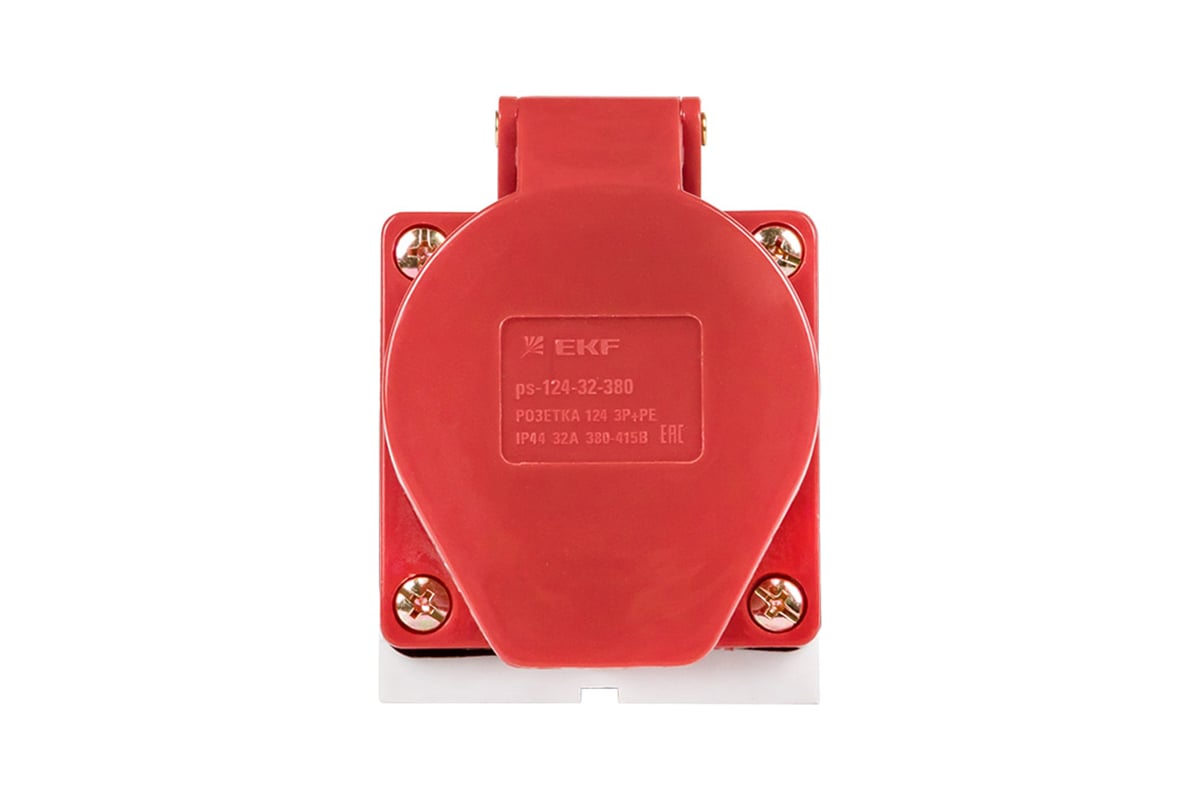 Стационарная наружная розетка EKF PROxima 124, 3Р+РЕ, 32А, 380В, IP44 ...