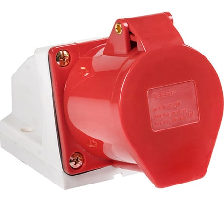 Розетка стационарная наружная EKF 124 3Р+РЕ 32А 380В IP44 ps-124-32-380