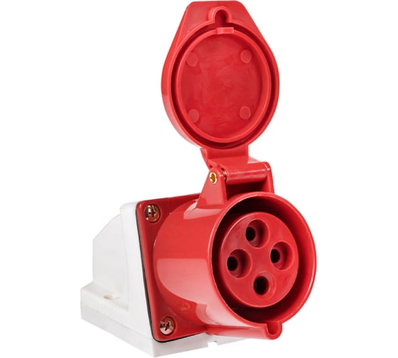 Стационарная наружная розетка EKF PROxima 124, 3Р+РЕ, 32А, 380В, IP44 ps-124-32-380