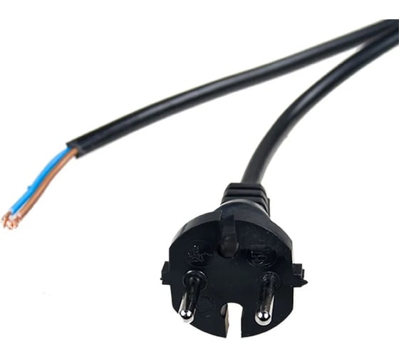 Шнур ПВС DORI 2x0,75 с вилкой черный 5м 48015