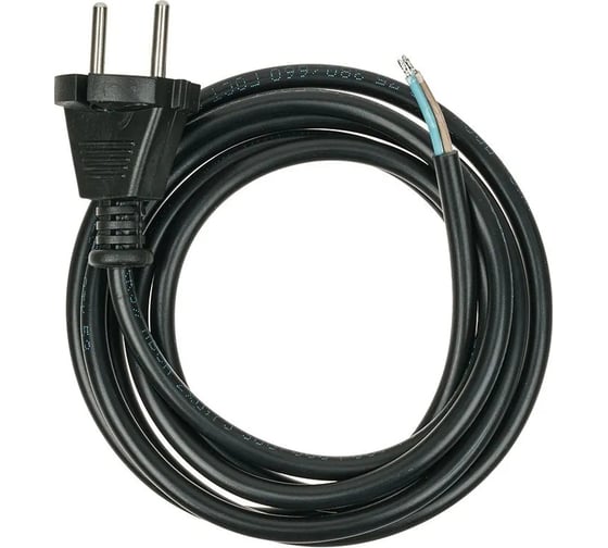 Шнур ПВС DORI 2x0,75 с вилкой черный 5м 48015