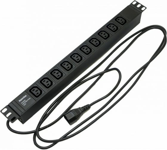 Блок розеток Hyperline SHE19-10IEC-2.5IEC для 19 шкафов, горизонтальный 426782 1