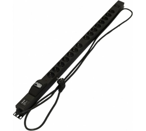 Блок розеток Hyperline SHE-15SH-1IEC-BF-2.5EU 15 розеток Schuko+1хIEC320 C13, 16 A, 250В 396989 1
