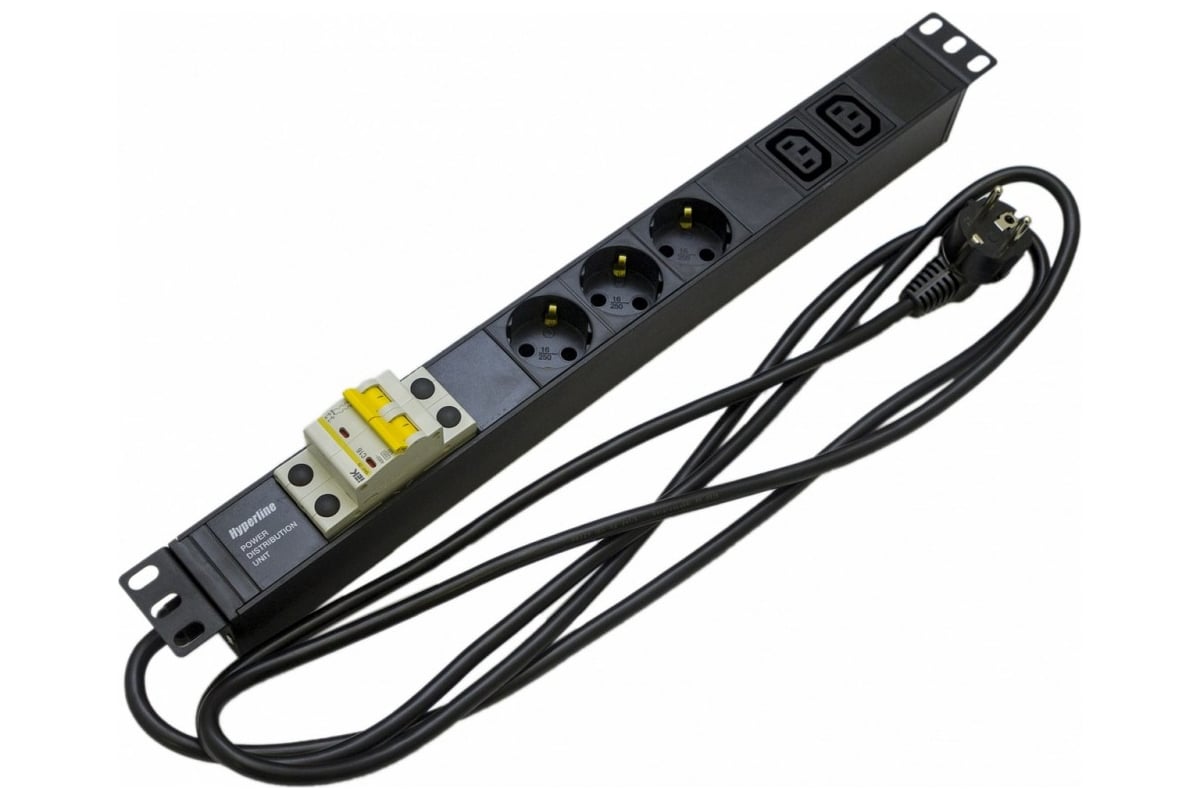 Блок розеток Hyperline SHE19-3SH-2IEC-B-2.5EU для 19 шкафов ...