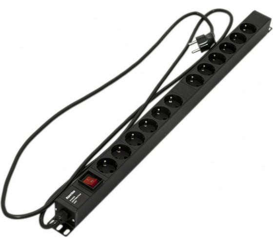 Блок розеток Hyperline SHE-12SH-S-2.5EU 12 розеток Schuko, 16 A 396987 1