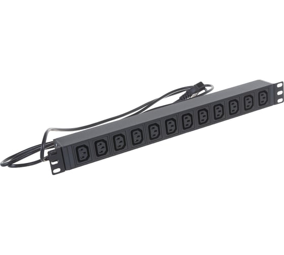 Блок розеток Hyperline SHE19-12IEC-2.5IEC для 19 шкафов, горизонтальный 426788