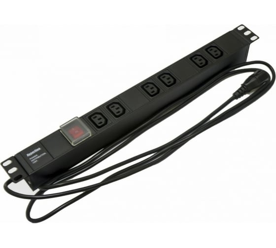 Блок розеток Hyperline SHE19-6IEC-S-2.5IEC для 19 шкафов 397025 1