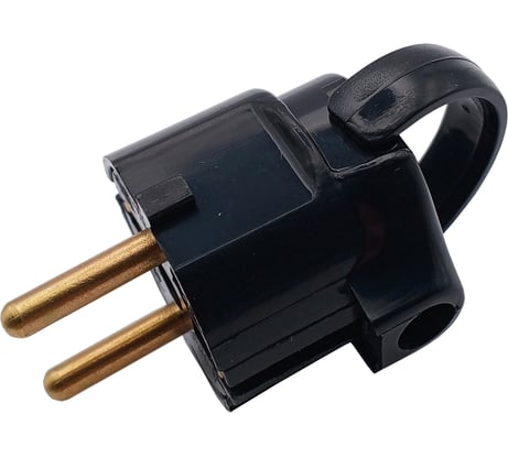 Вилка Bylectrica с откидным кольцом с землением, 16А В16-363 черный