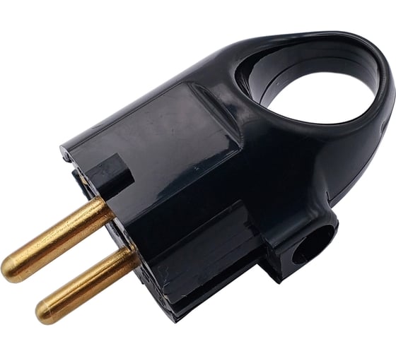 Вилка Bylectrica с ушком с землением 16А В16-336 черный 31702497