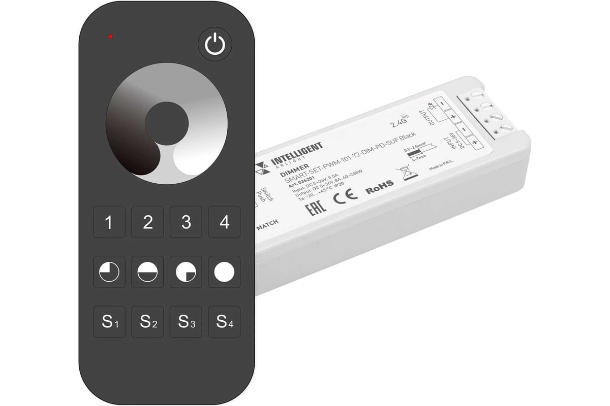 Диммер INTELLIGENT ARLIGHT SMART-SET-PWM-101-72-DIM-PD-SUF Black 036201 ...